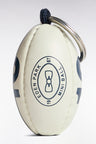 Rubber rugby ball key ring number 10 khaki