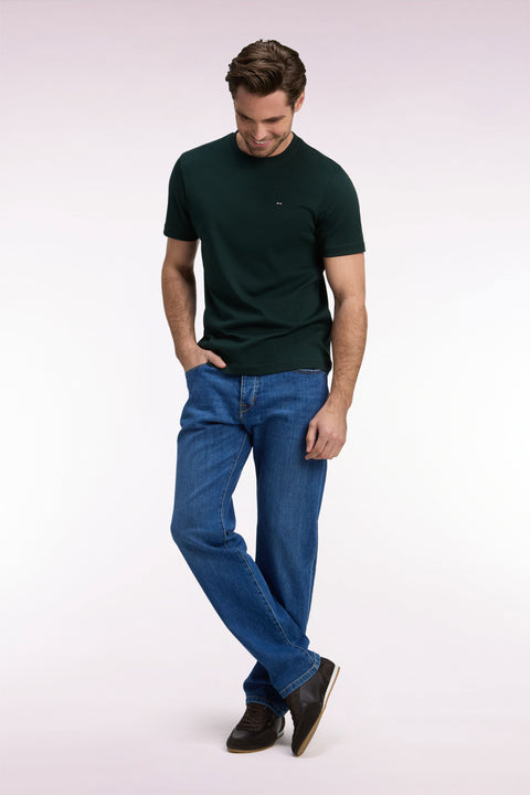 Regular fit blue stretch denim jeans - Image 1