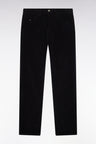Regular fit black corduroy 5-pocket pants