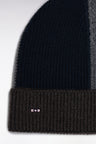 Gray tricolor ribbed wool hat
