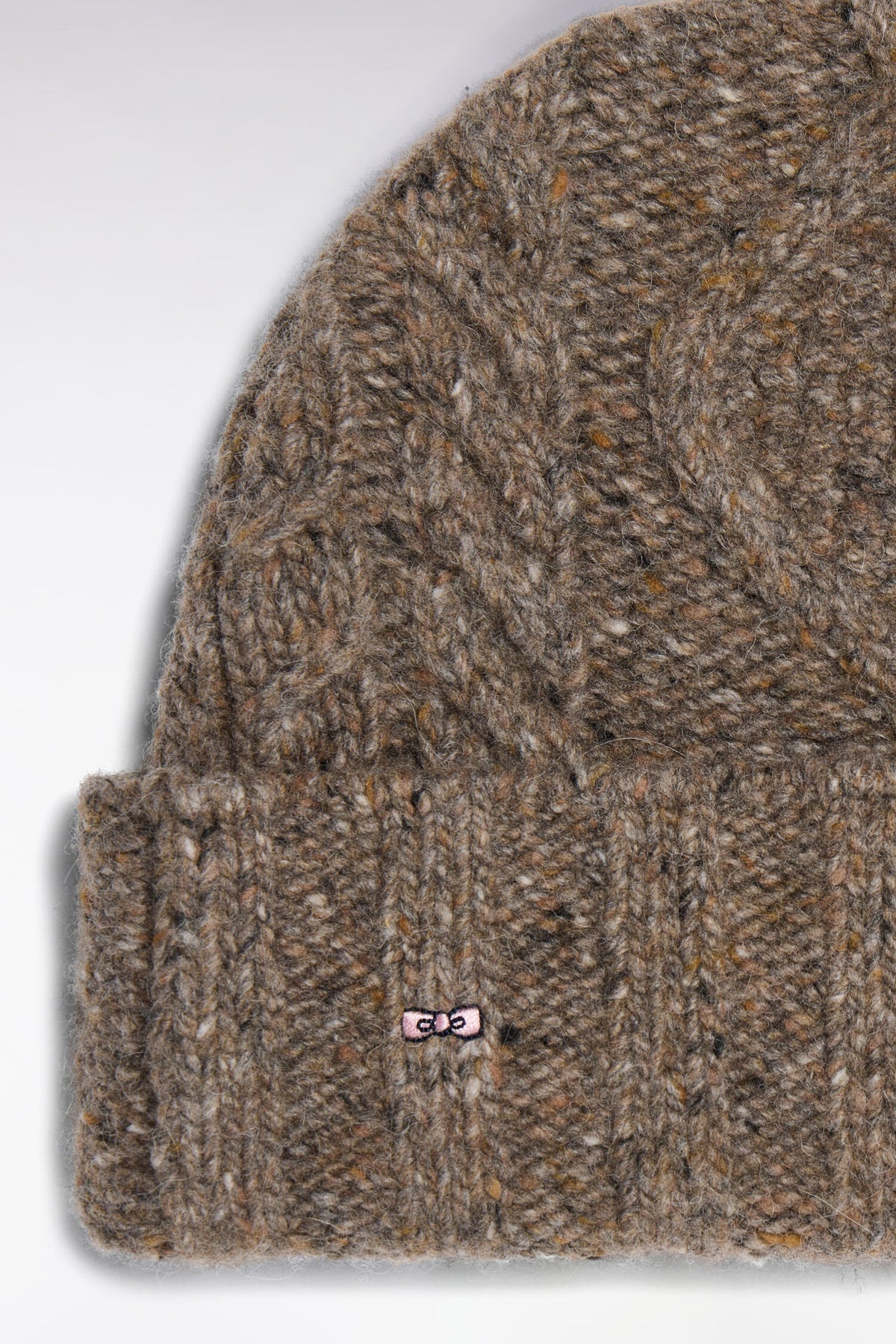 Brown cable knit hat