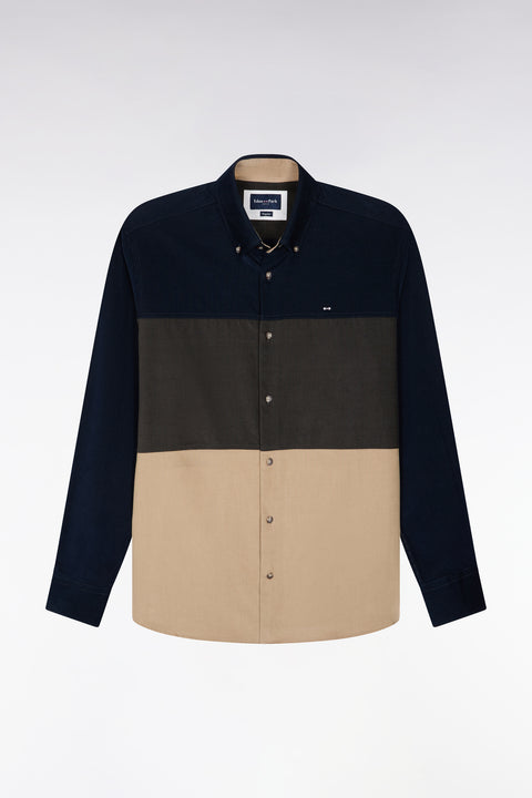 Straight cut tricolor corduroy shirt - Image 2