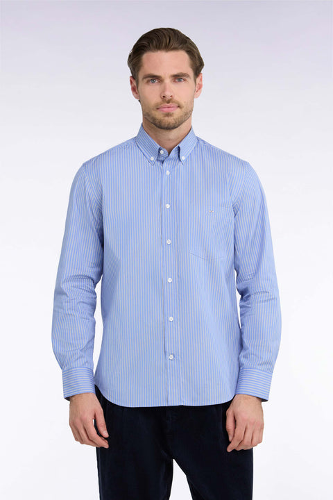 Straight cut sky striped cotton shirt - Image 3