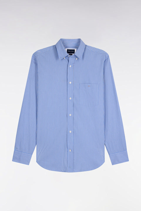 Straight cut sky striped cotton shirt - Image 2