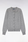 Gray virgin wool and cashmere cardigan