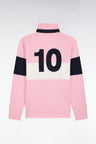Long-sleeved jersey in pink tricolor cotton jersey with embroidery 10