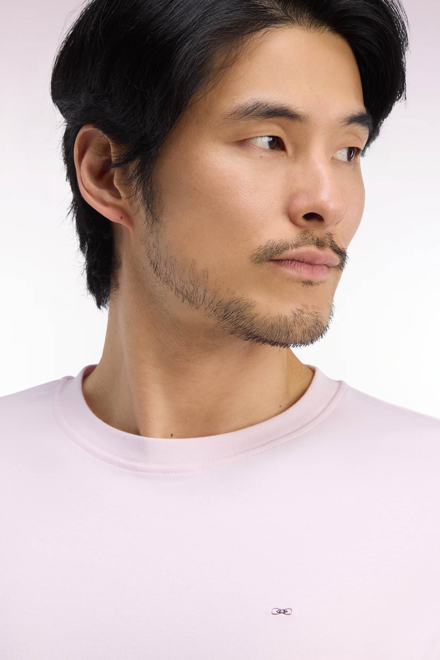 T-shirt manches courtes en coton rose coupe droite