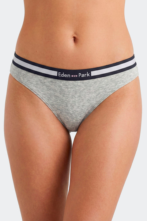 Plain gray stretch cotton tanga - Image 2