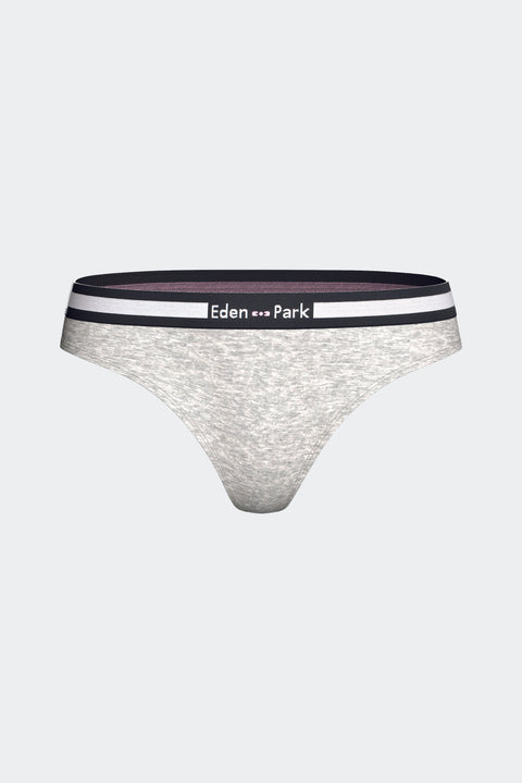 Plain gray stretch cotton tanga - Image 1