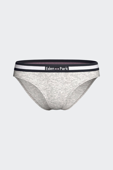 Plain gray stretch cotton briefs - Image 1