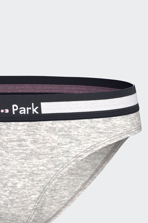 Plain gray stretch cotton briefs - Image 3