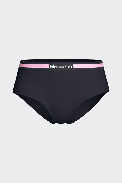 Plain navy stretch cotton shorts - Image 1