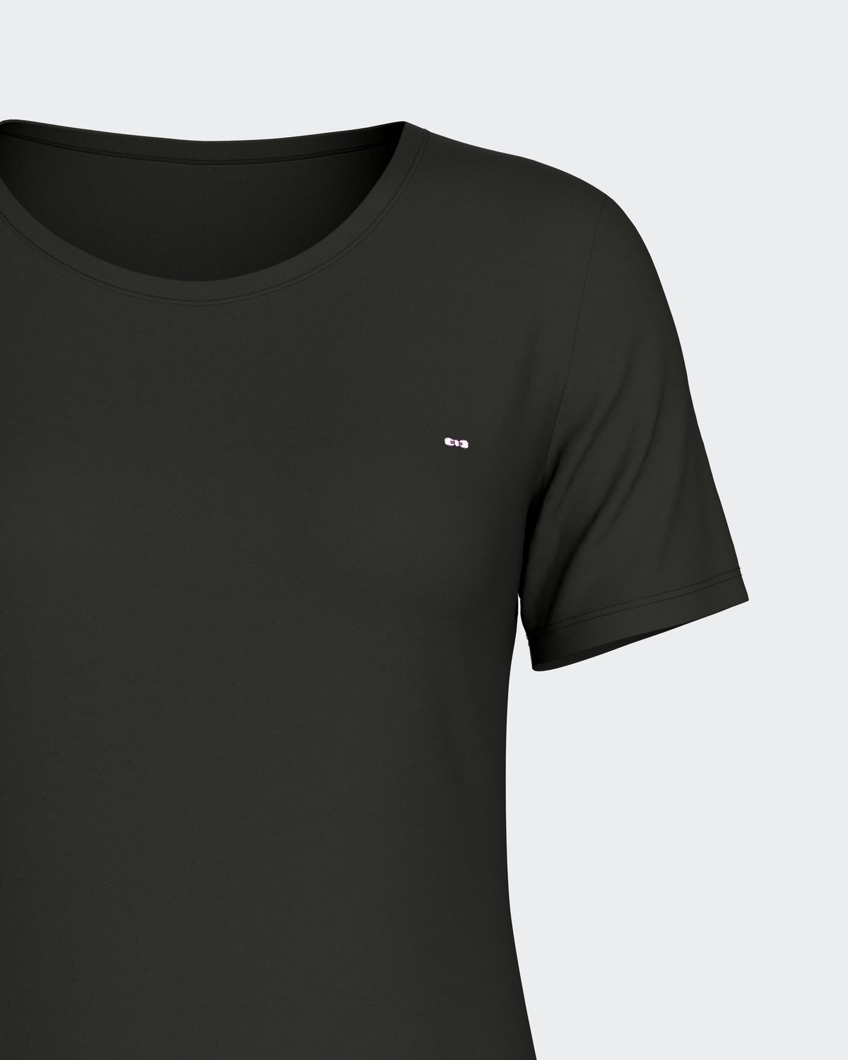Plain nightie in black stretch Tencel