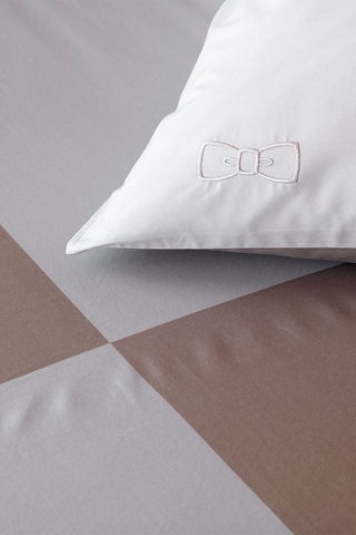 2 grey cut and sewn square pillowcases - Beau plongeon