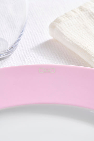 Set of 6 large pink plates in Limoges porcelain - Image 2