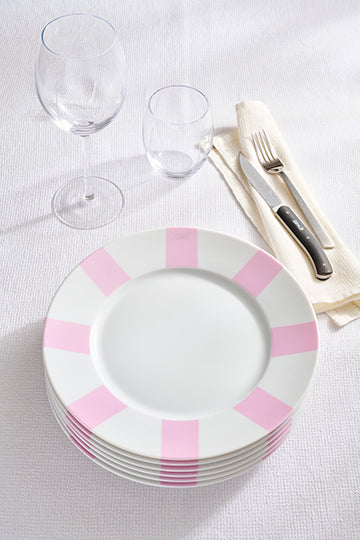 Set of 6 pink plates in Limoges porcelain - Image 3