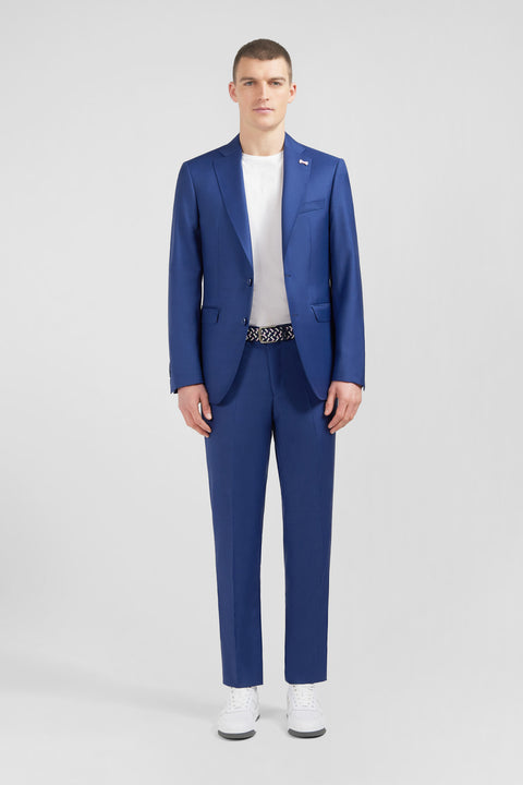 Slim-fit suit in blue wool - Image 2