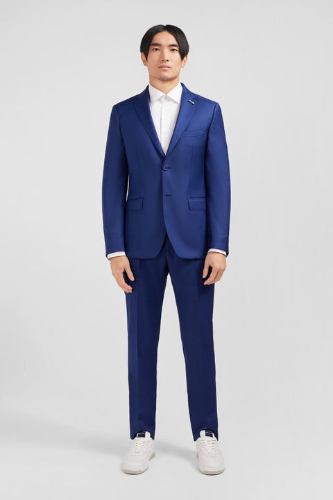 Slim-fit suit in blue wool - Image 1