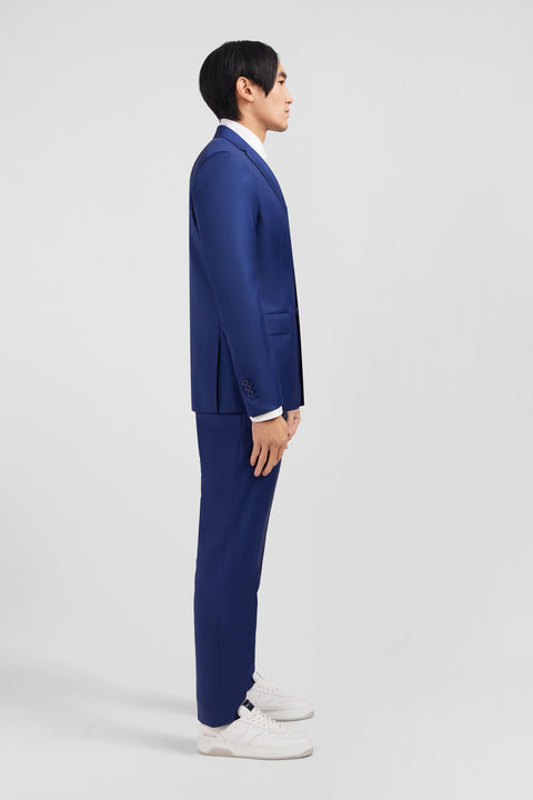 Slim-fit suit in blue wool - Image 3