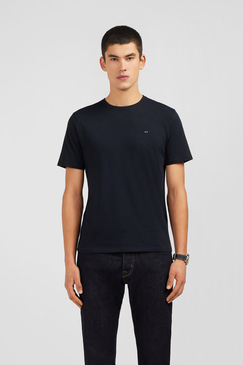 Crew neck black pima cotton t-shirt - Image 1
