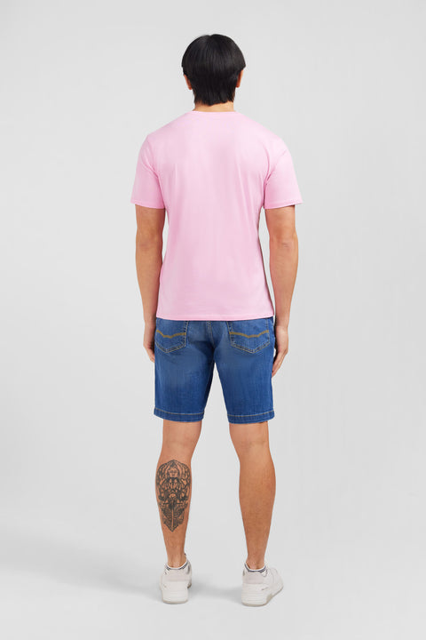 V-neck pink light pima cotton t-shirt - Image 3