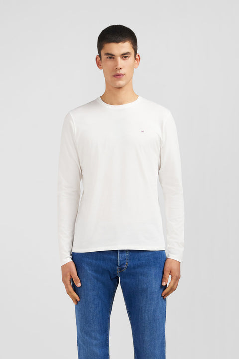 Long sleeved white cotton t-shirt - Image 2