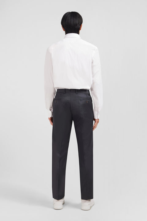 Regular grey wool trousers with broken fold - Image 3