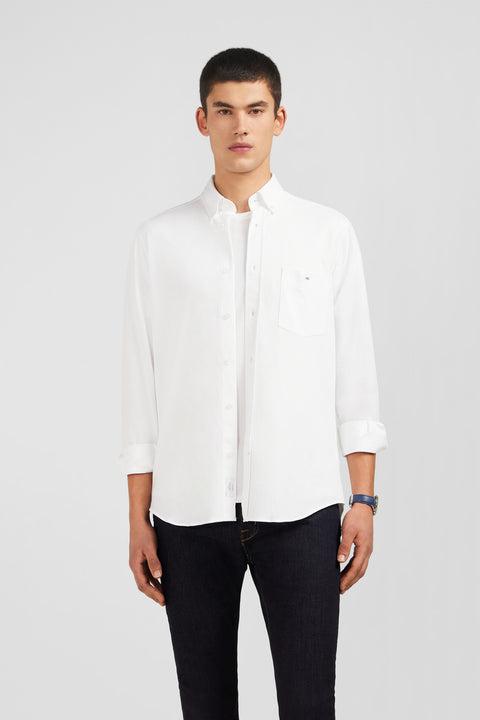 White pinpoint cotton shirt - Image 3