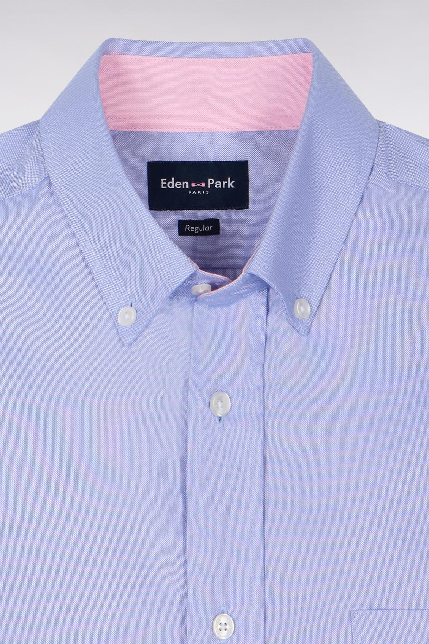 Short sleeved blue cotton shirt