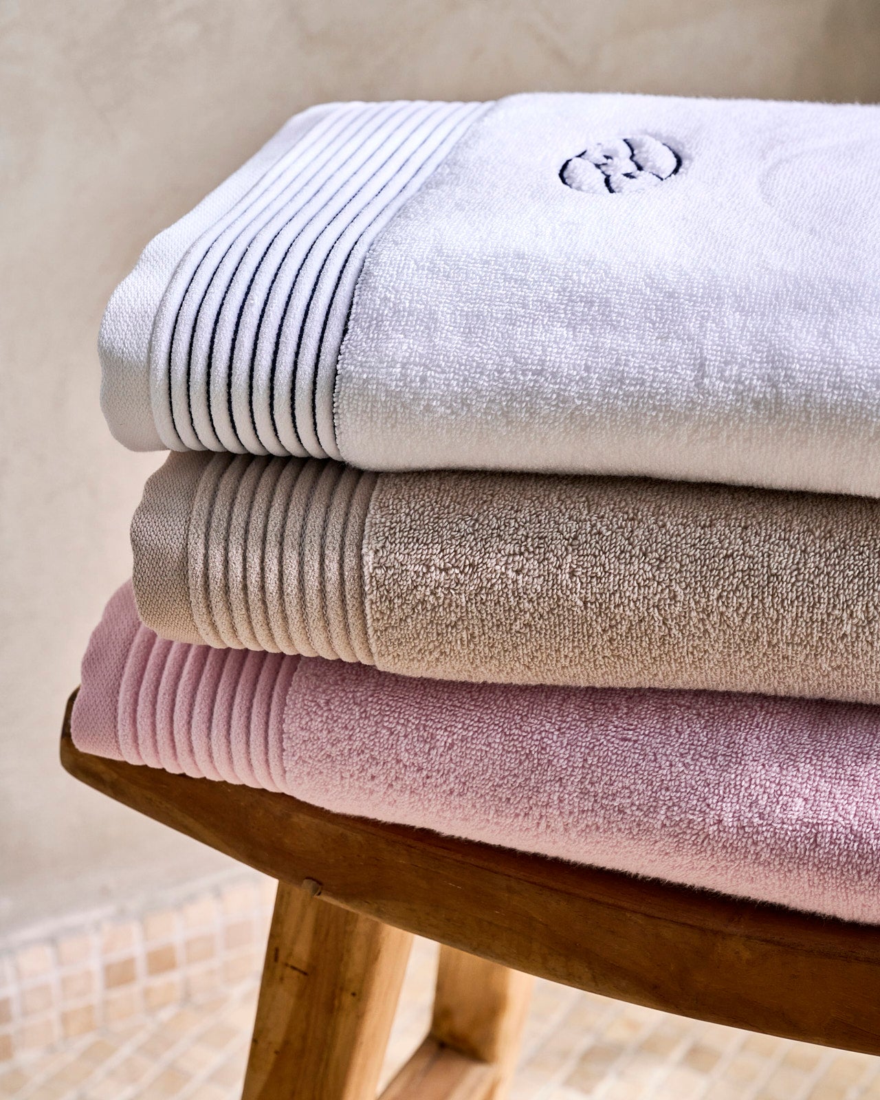 Pink cotton terry bath towel