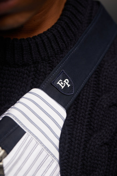 Upcycled white striped cotton fanny pack Pap'Atelier - Image 2