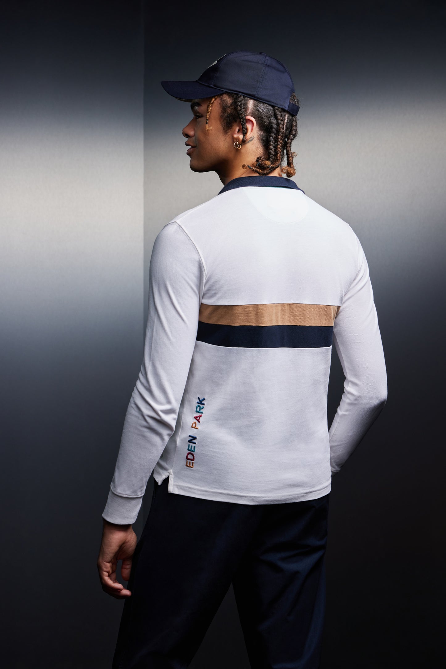 White striped cotton jersey cut and sewn upcycled Pap'Atelier