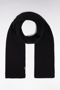 Black cotton blend scarf - Image 1