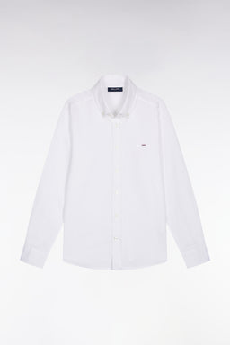 White cotton piqué shirt - Image 1