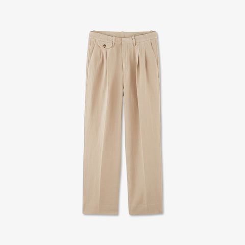 Beige carrot-fit trousers - Image 2