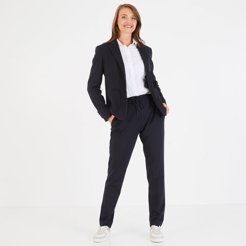 Navy 2-piece suit in polyester - Image 1