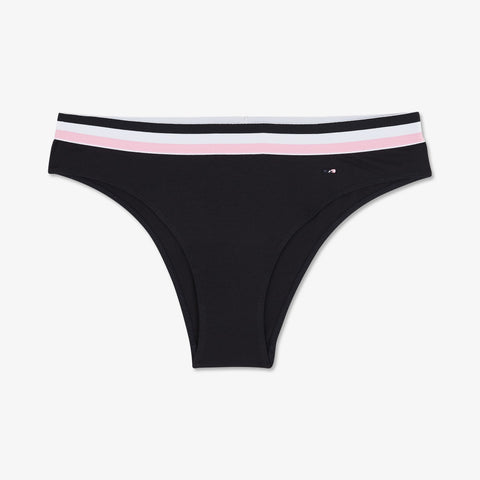 High-cut dark blue panties with contrasting band - Image 1