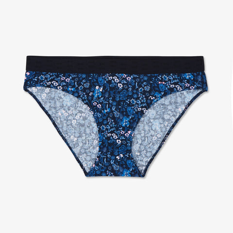 Dark blue panties with floral print - Image 1
