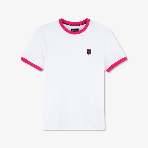 Plain white T-shirt with contrasting trims - Image 2