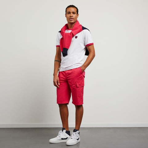 Plain white T-shirt with contrasting trims - Image 3