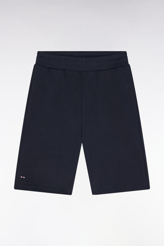 Straight-fit shorts in navy cotton fleece