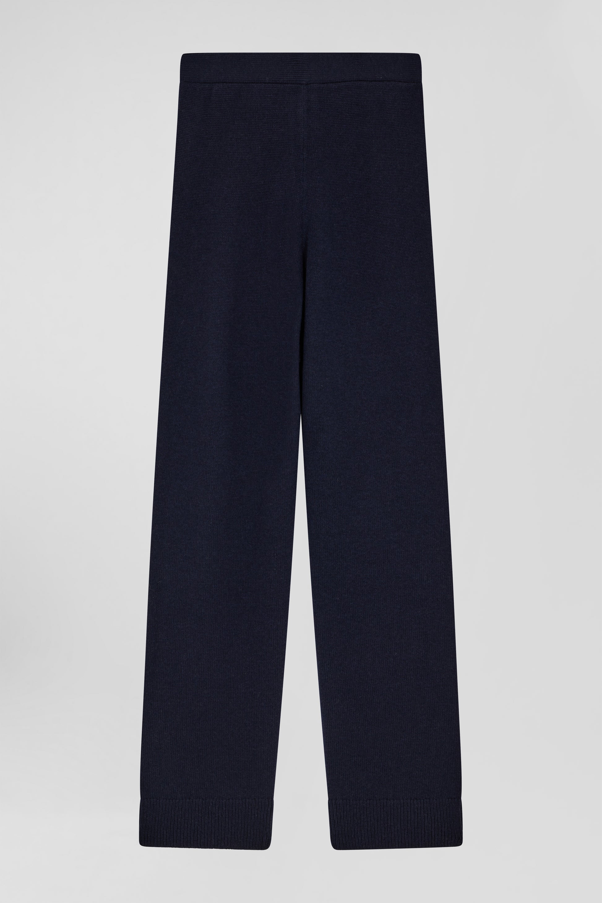 Pantalon jogging en cachemire et laine bleu marine coupe Regular