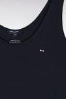 Tank dress in navy Pima cotton, straight cut