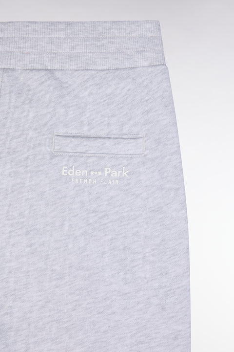 Straight-fit grey cotton fleece shorts - Image 2