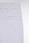 Straight-fit grey cotton fleece shorts