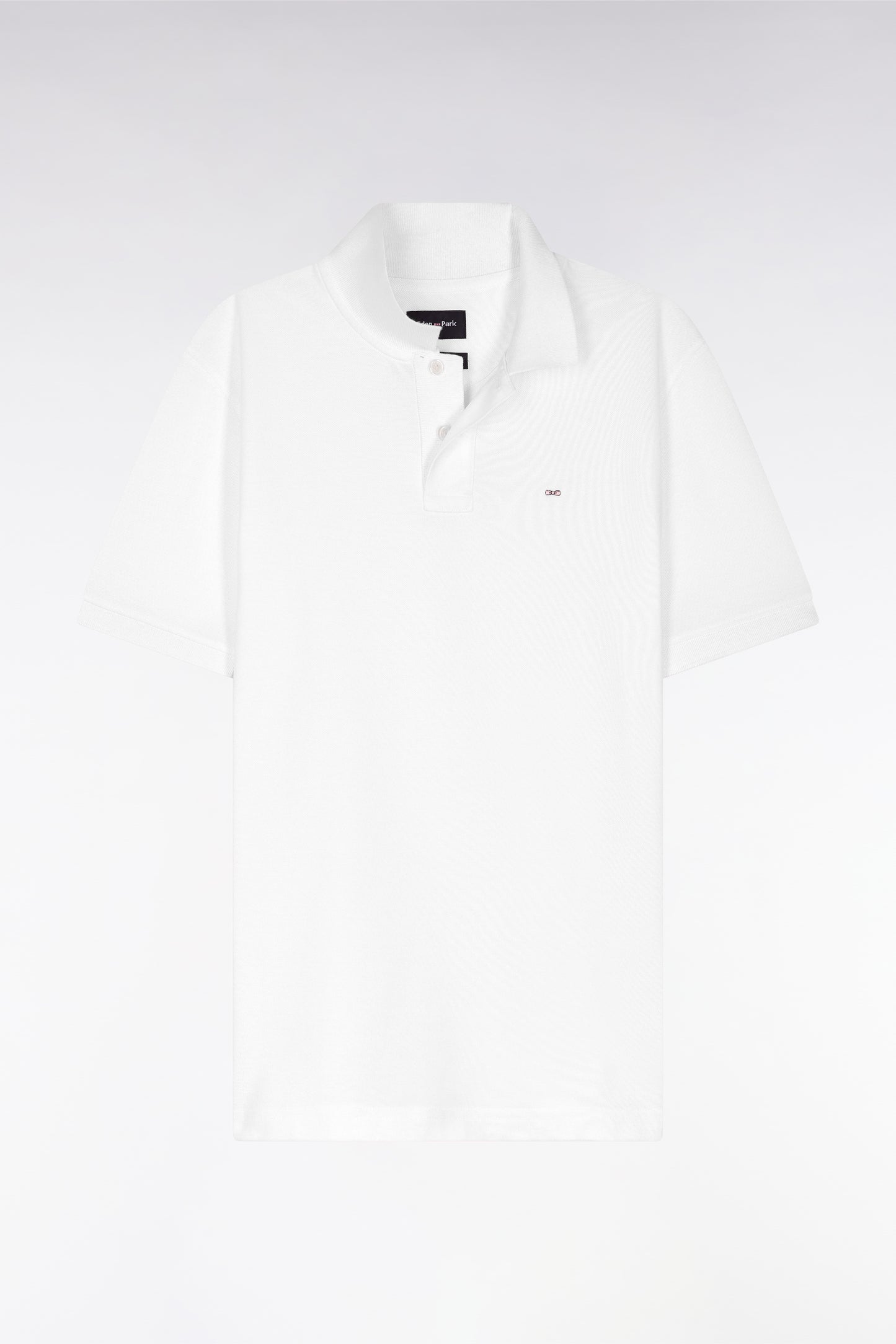 Straight-fit short-sleeved polo shirt in white Pima cotton
