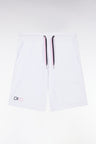 Relaxed-fit white cotton fleece jogger shorts
