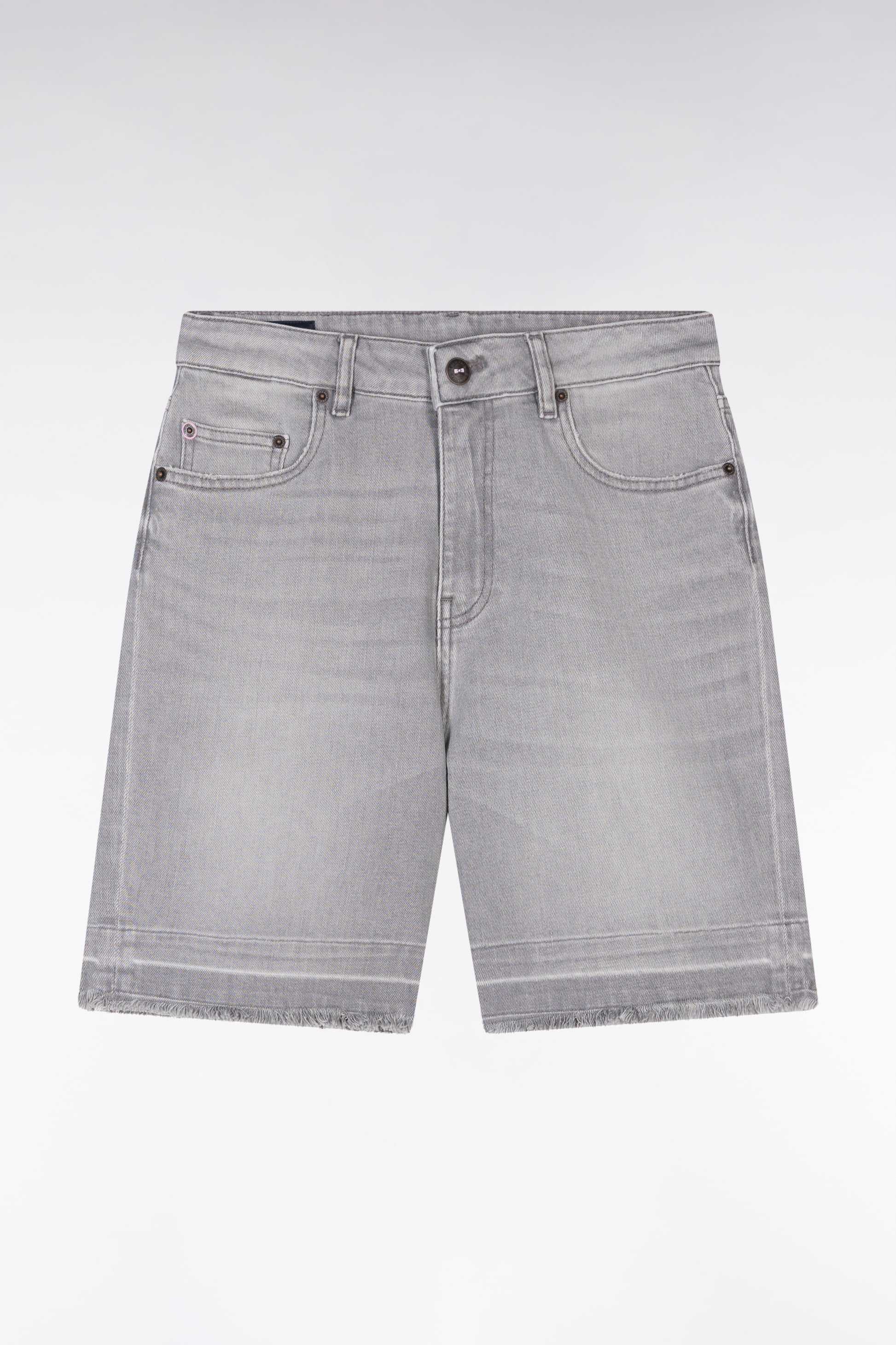 Short en denim stretch gris coupe décontractée