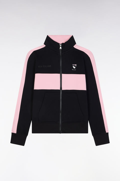 Straight-fit New Zealand zip-up sweatshirt in black cotton - Image 1