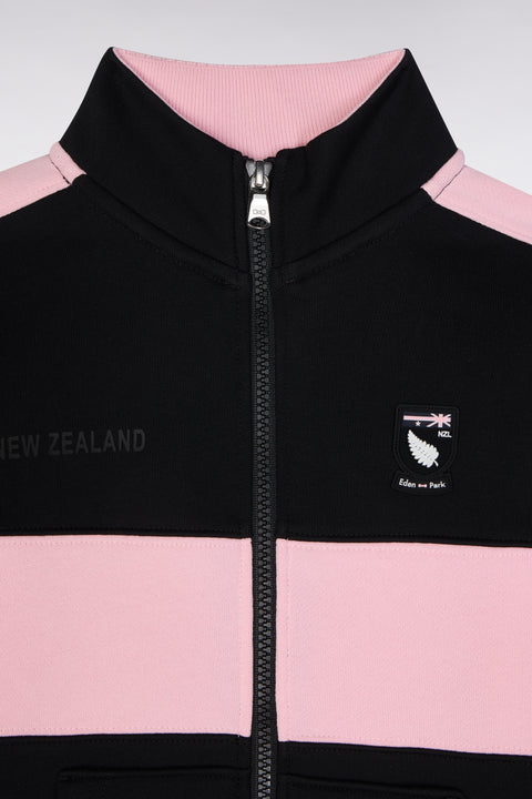 Straight-fit New Zealand zip-up sweatshirt in black cotton - Image 2